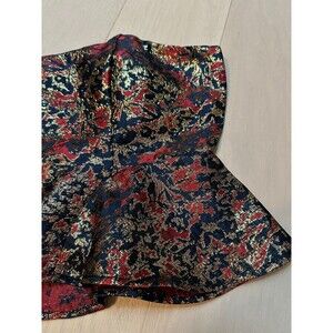 Fitted Brocade Going Out Top Maximalist Winter Moody Gothic Cropped Peplum Sz M